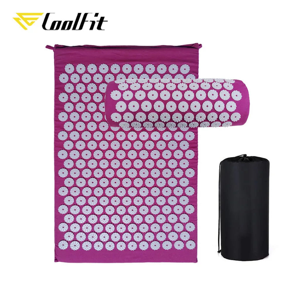 CoolFit Acupressure Mat & Pillow Set – Kuznetsov Spike Mat for Back & Neck Relief