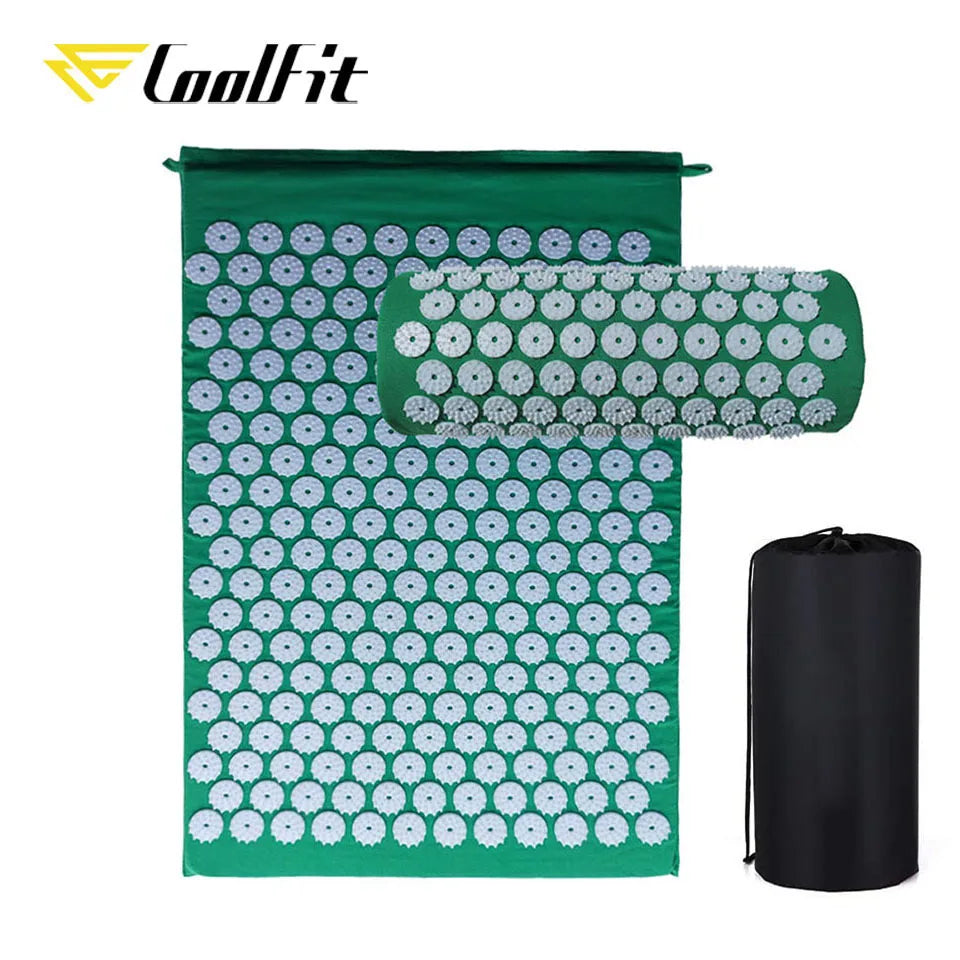 CoolFit Acupressure Mat & Pillow Set – Kuznetsov Spike Mat for Back & Neck Relief