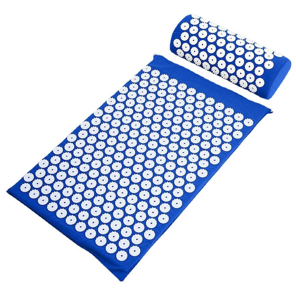 Acupressure Massage Mat & Pillow Set with Bag – Spike Mat for Back Pain & Stress Relief