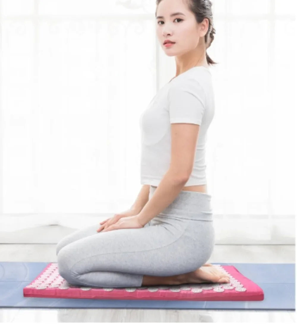 Acupressure Spike Mat with Pillow Cover – Back & Body Pain Relief Yoga Mat