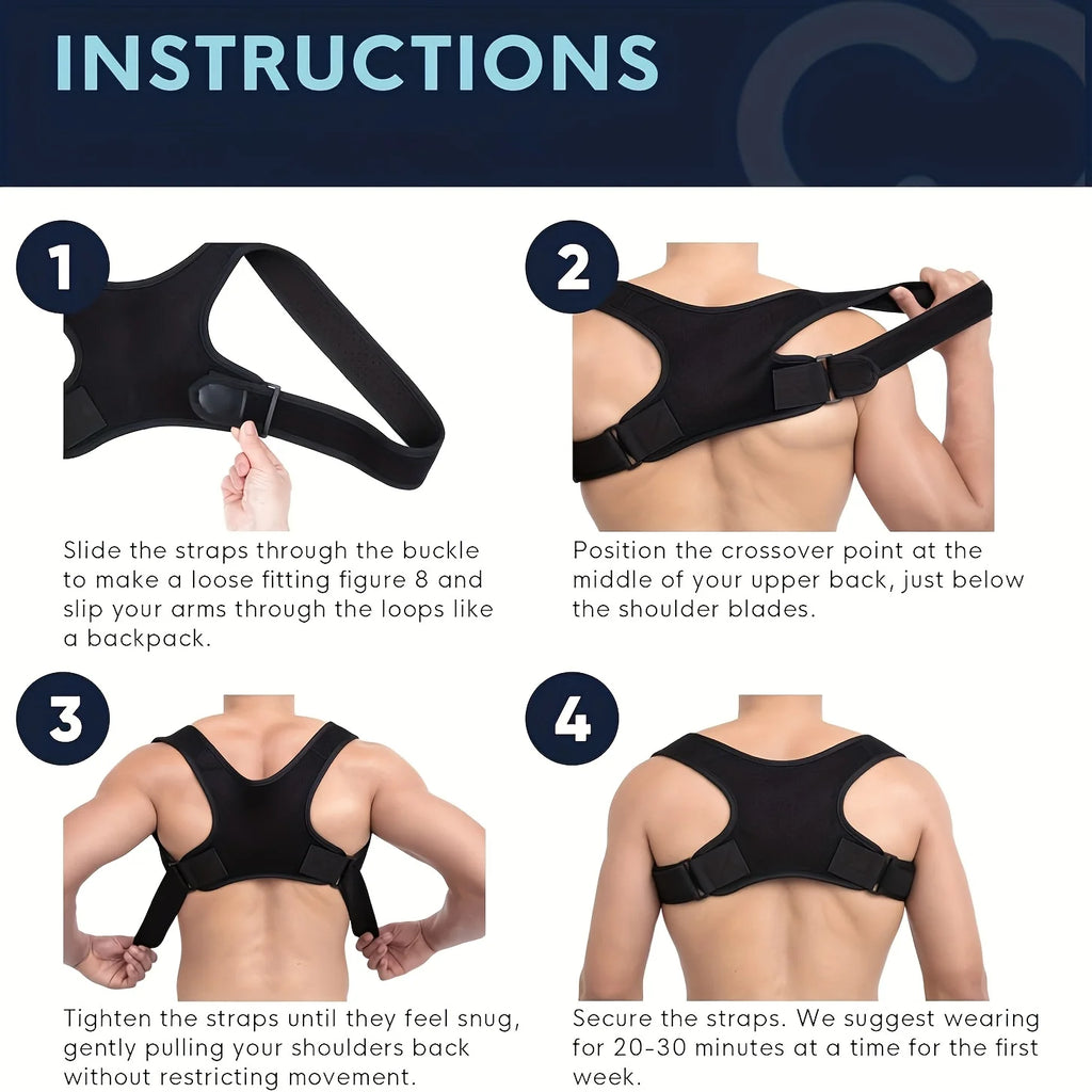 Breathable Non-Slip Ergonomic Posture Corrector – Adjustable Back Support Belt for Sitting