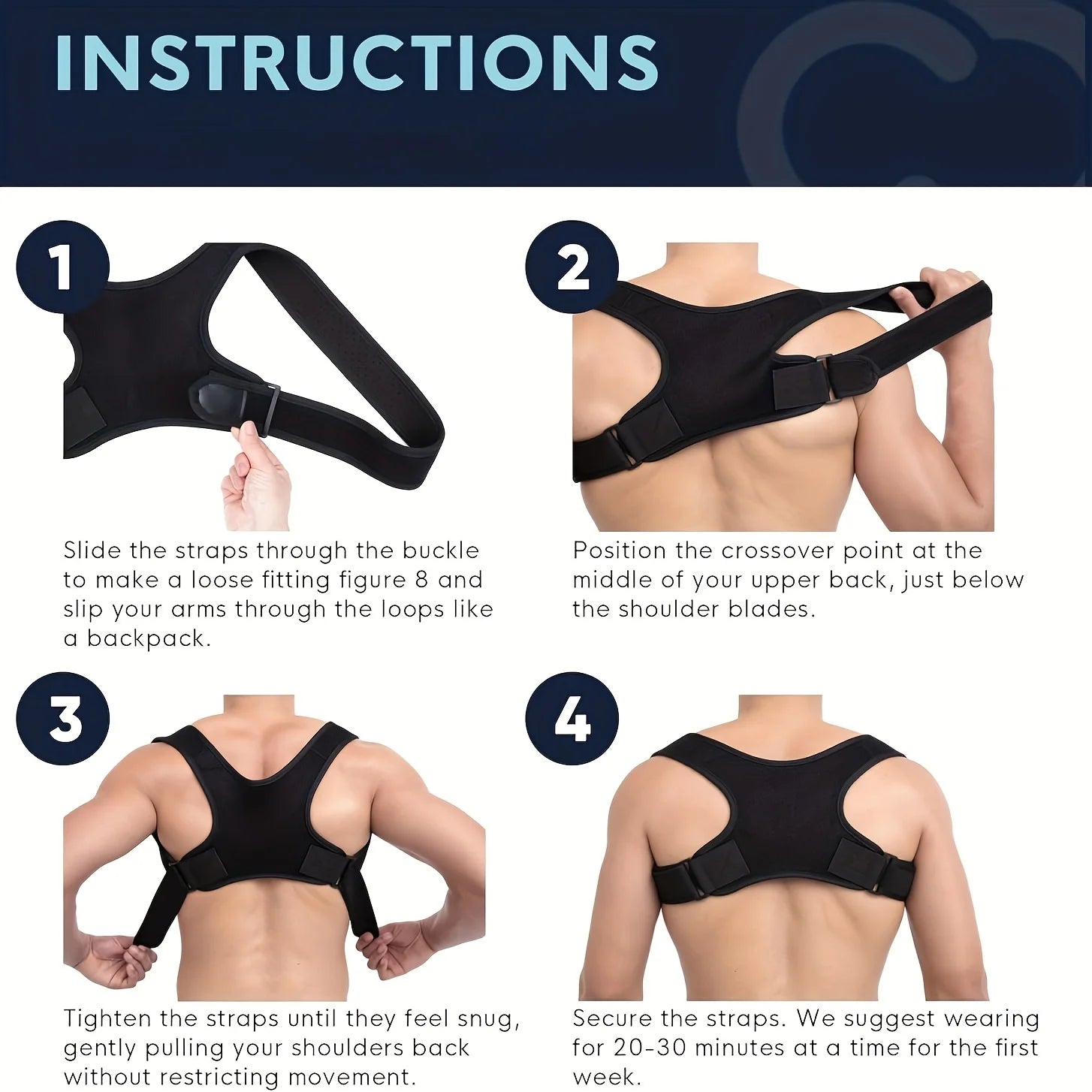 Breathable Non-Slip Ergonomic Posture Corrector – Adjustable Back Support Belt for Sitting
