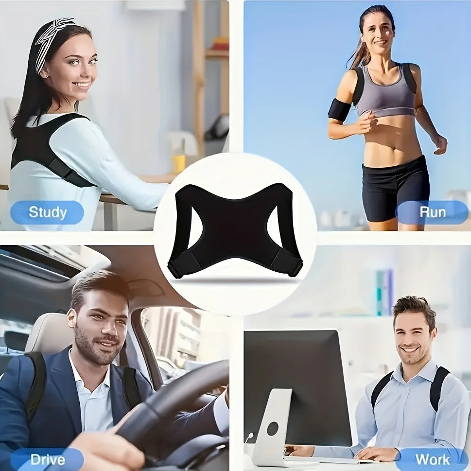 Breathable Non-Slip Ergonomic Posture Corrector – Adjustable Back Support Belt for Sitting
