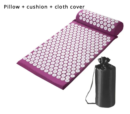 Acupressure Spike Mat with Pillow Cover – Back & Body Pain Relief Yoga Mat