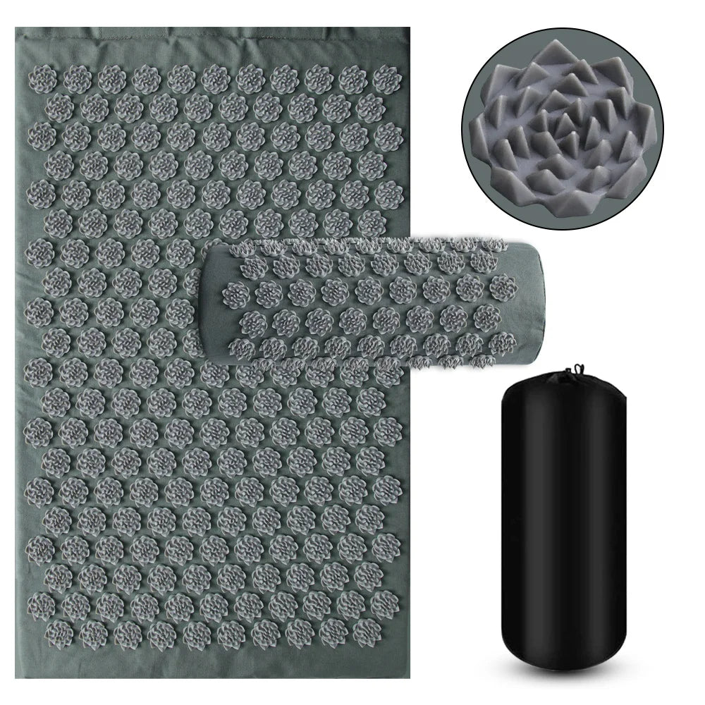 Shiatsu Acupressure Spike Mat & Pillow – Sport Fitness & Yoga Massage Pad