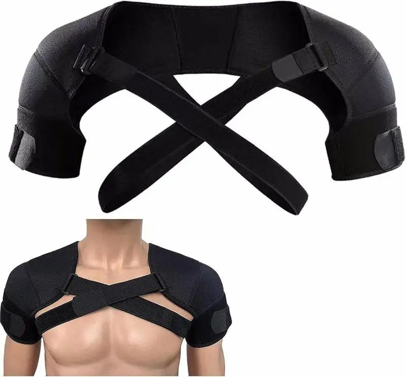 Adjustable Double Shoulder Brace – Cross Compression Support Strap for Posture & Pain Relief