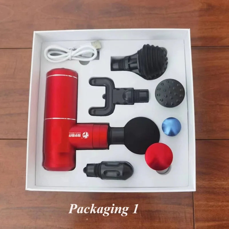 Professional Electric Fascia Gun – 7 Heads, 4 Speeds, Deep Tissue Muscle Massager