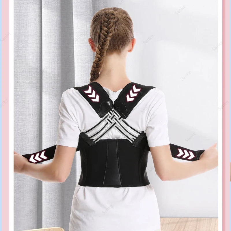 Adult Posture Corrector Belt – Breathable Back Correction Strap for Men & Women Sitting Support