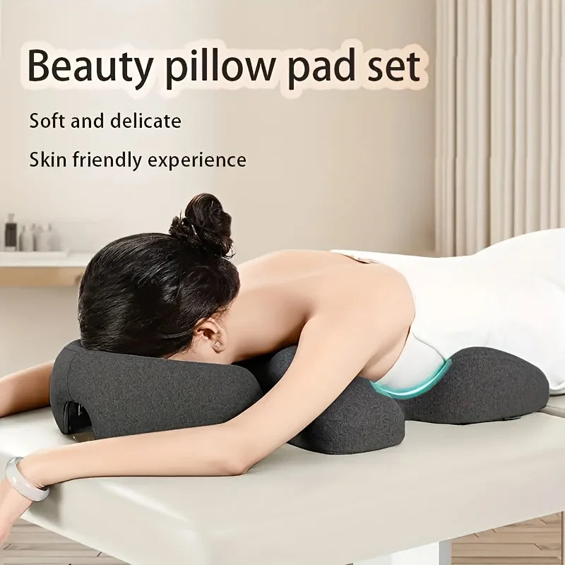 T-Shaped Memory Foam Massage Pillow & Spa Mat – Beauty Salon Facial Care Set