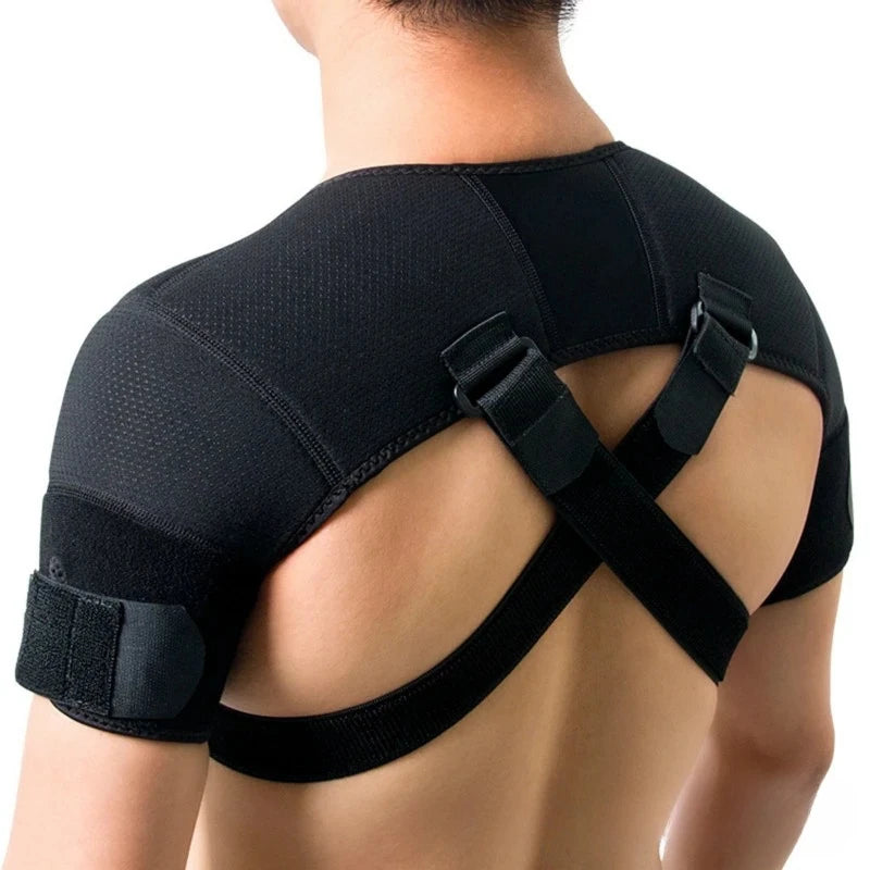 Adjustable Double Shoulder Brace – Cross Compression Support Strap for Posture & Pain Relief