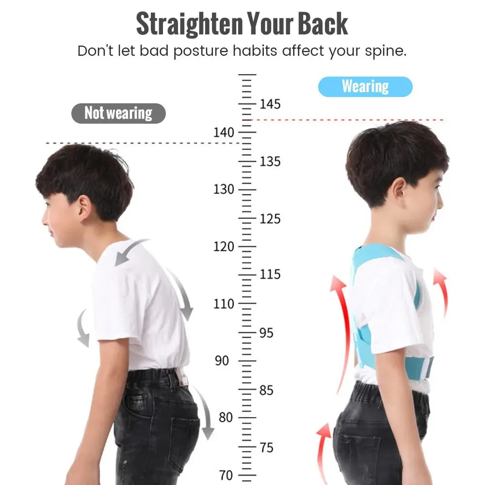 Kids Adjustable Posture Corrector – Back & Shoulder Support Brace for Boys & Girls