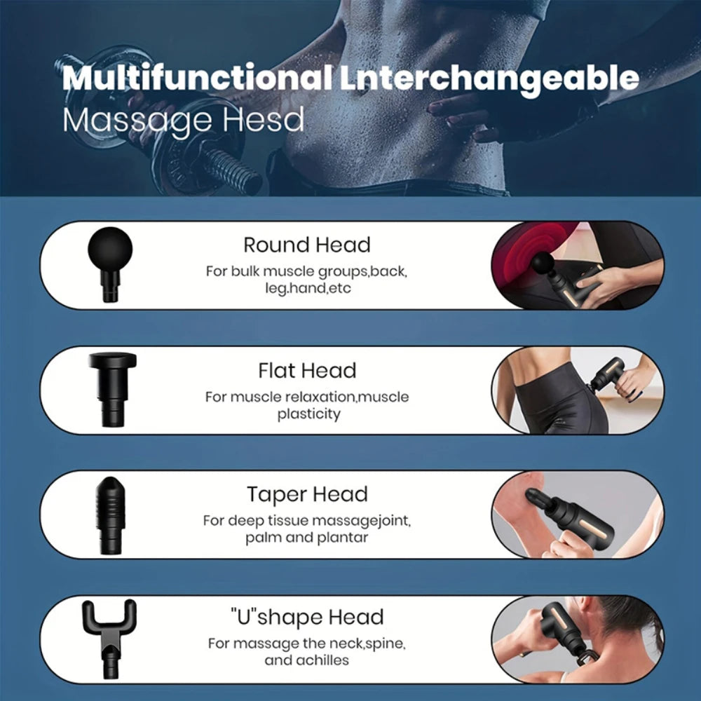 Portable Electric Fascia Gun – Vibrating Muscle Relaxation Tool for Sports Recovery