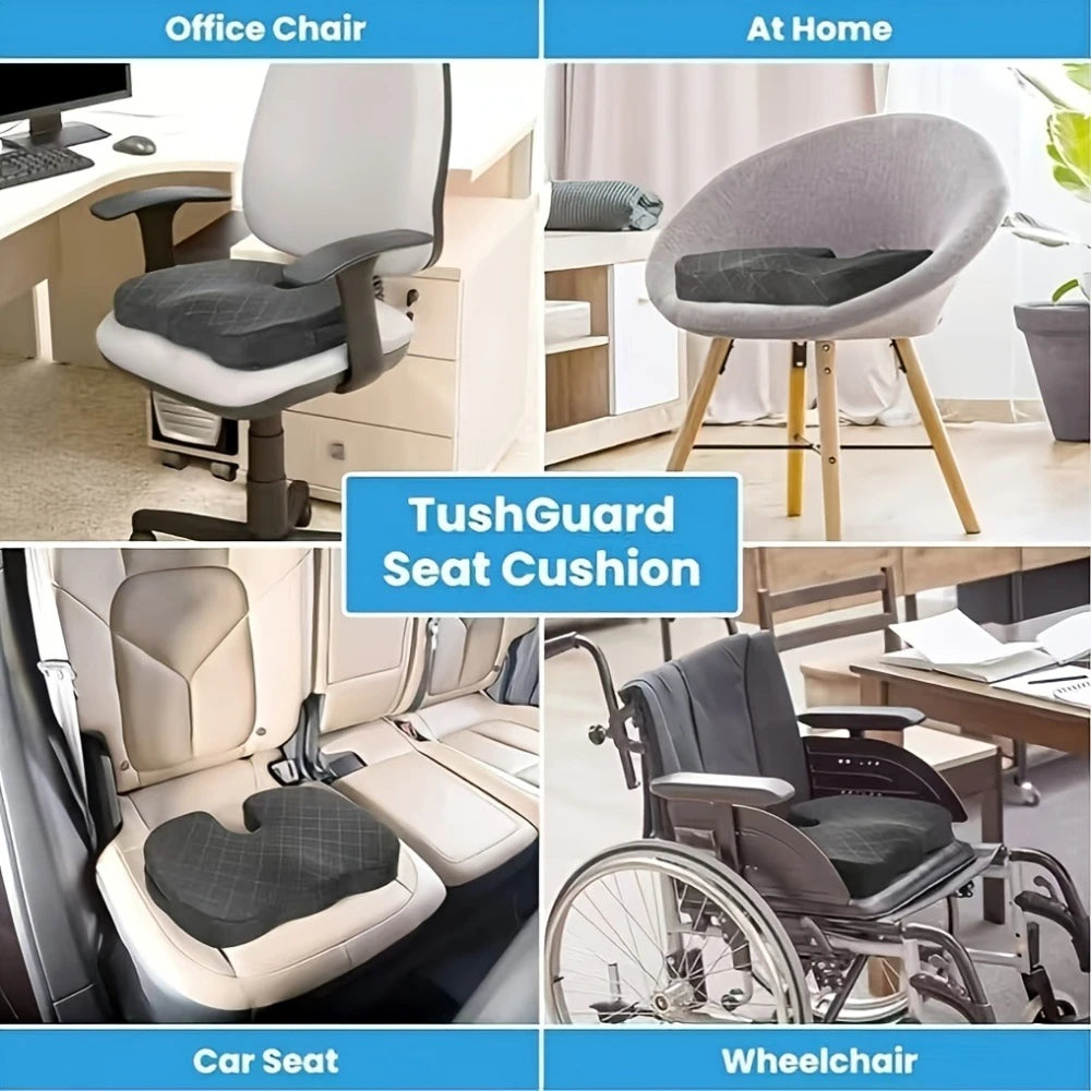 Memory Foam Ergonomic Seat Cushion – Orthopedic Hip Support for Office & Car