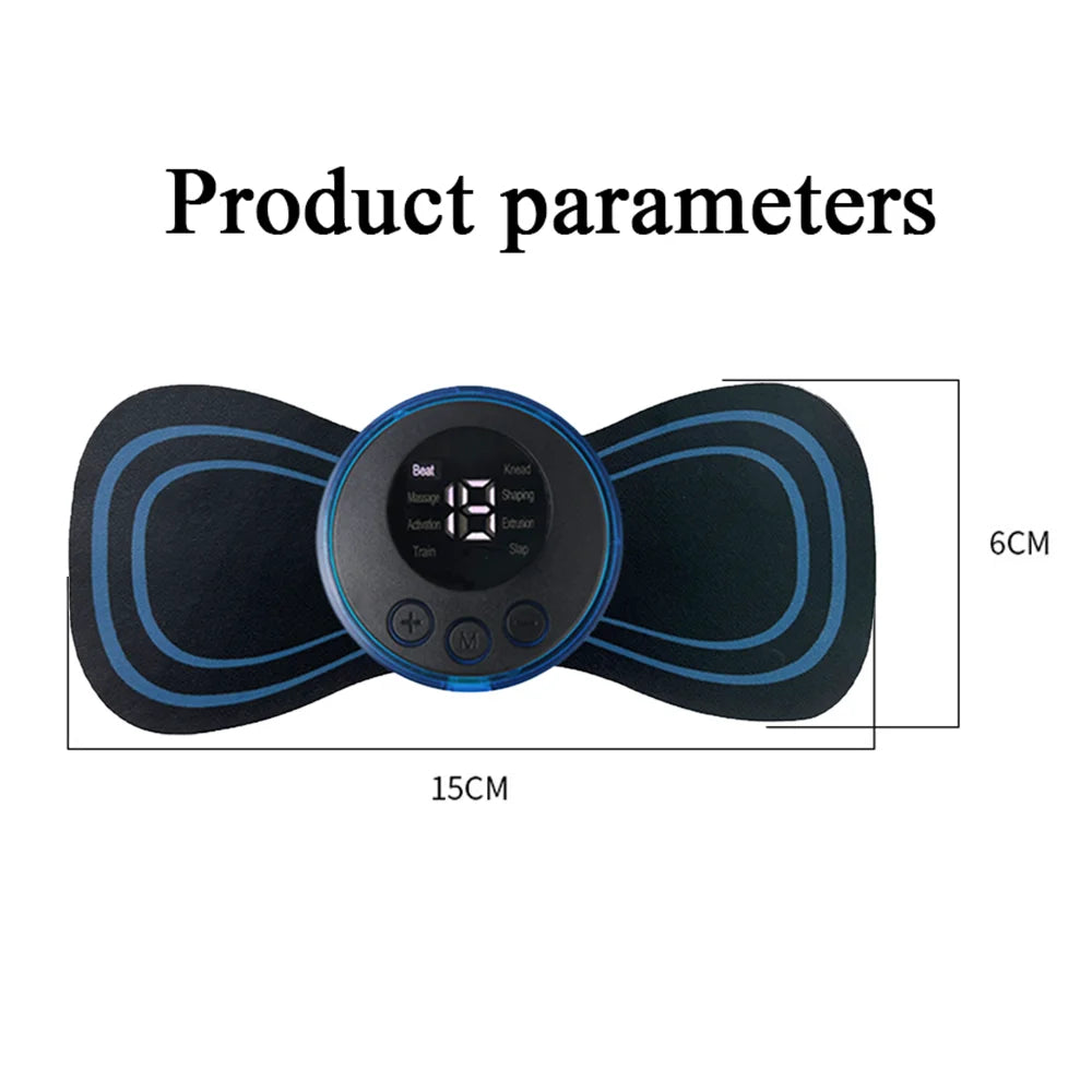 Smart Electric Neck Massager Set – Cervical Patch, 8 Modes & 19 Intensity Levels