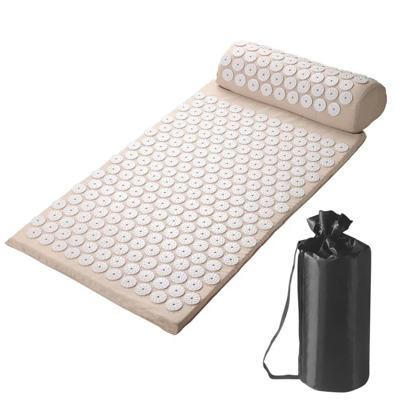 Acupressure Mat & Pillow Set with Storage Bag – Neck, Back & Foot Massage
