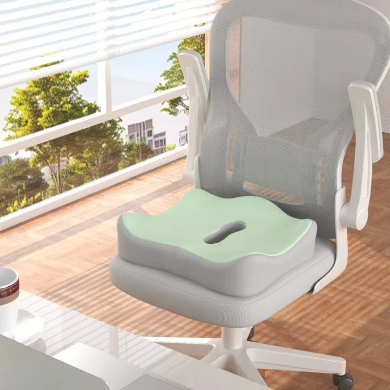 Memory Foam Seat Cushion with Center Groove – Anti-Decubitus Support for Car & Office