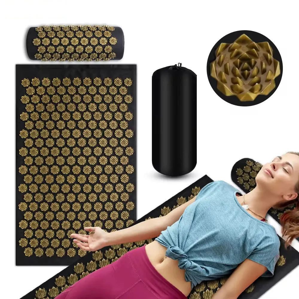 Acupressure Yoga Mat – Kuznetsov Spike Mat with Pillow & Foot Massager