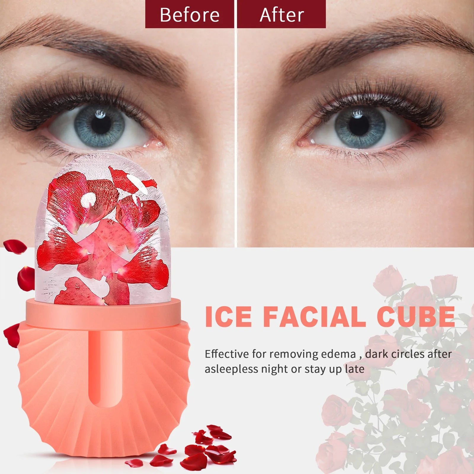 Silicone Ice Face Roller – Pore-Shrinking Cooling Massage Tool for Face & Neck