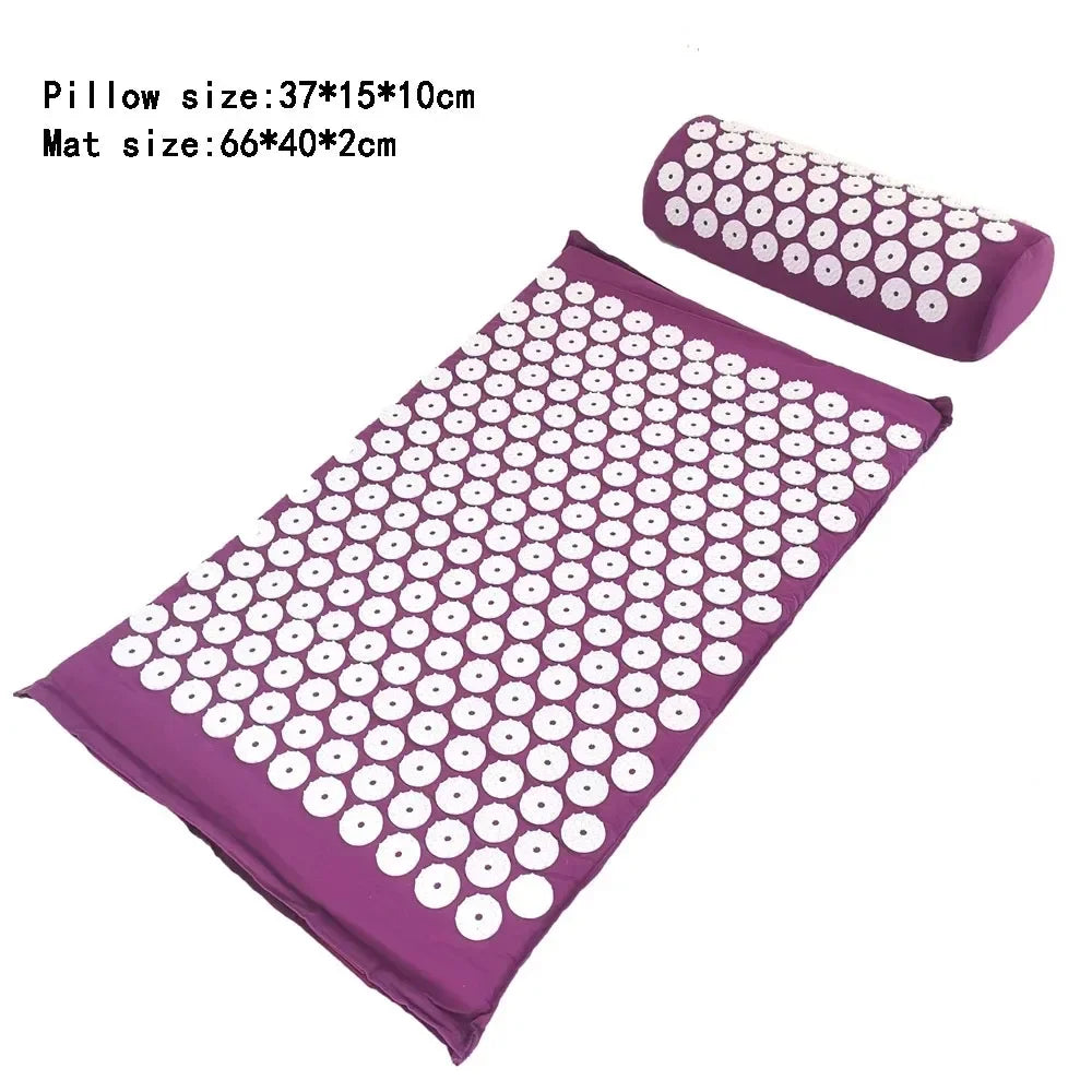 Acupressure Spike Mat with Pillow Cover – Back & Body Pain Relief Yoga Mat