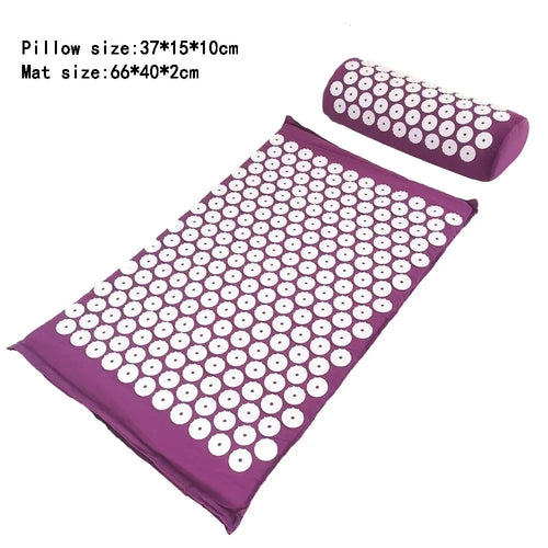 Acupressure Spike Mat with Pillow Cover – Back & Body Pain Relief Yoga Mat