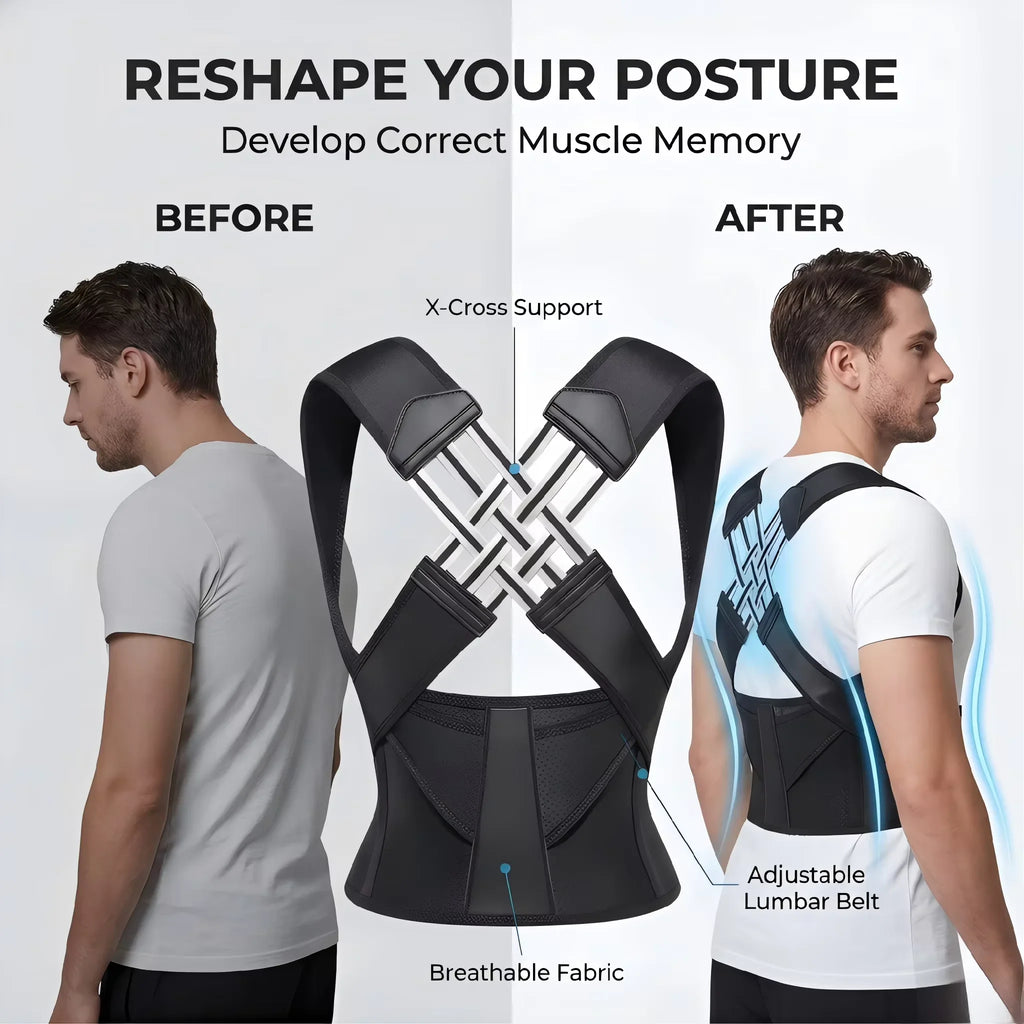 Back Brace Posture Corrector for Women Men Adjustable Lumbar Support Shoulder Posture Brace Improve Posture Back Pain Relief