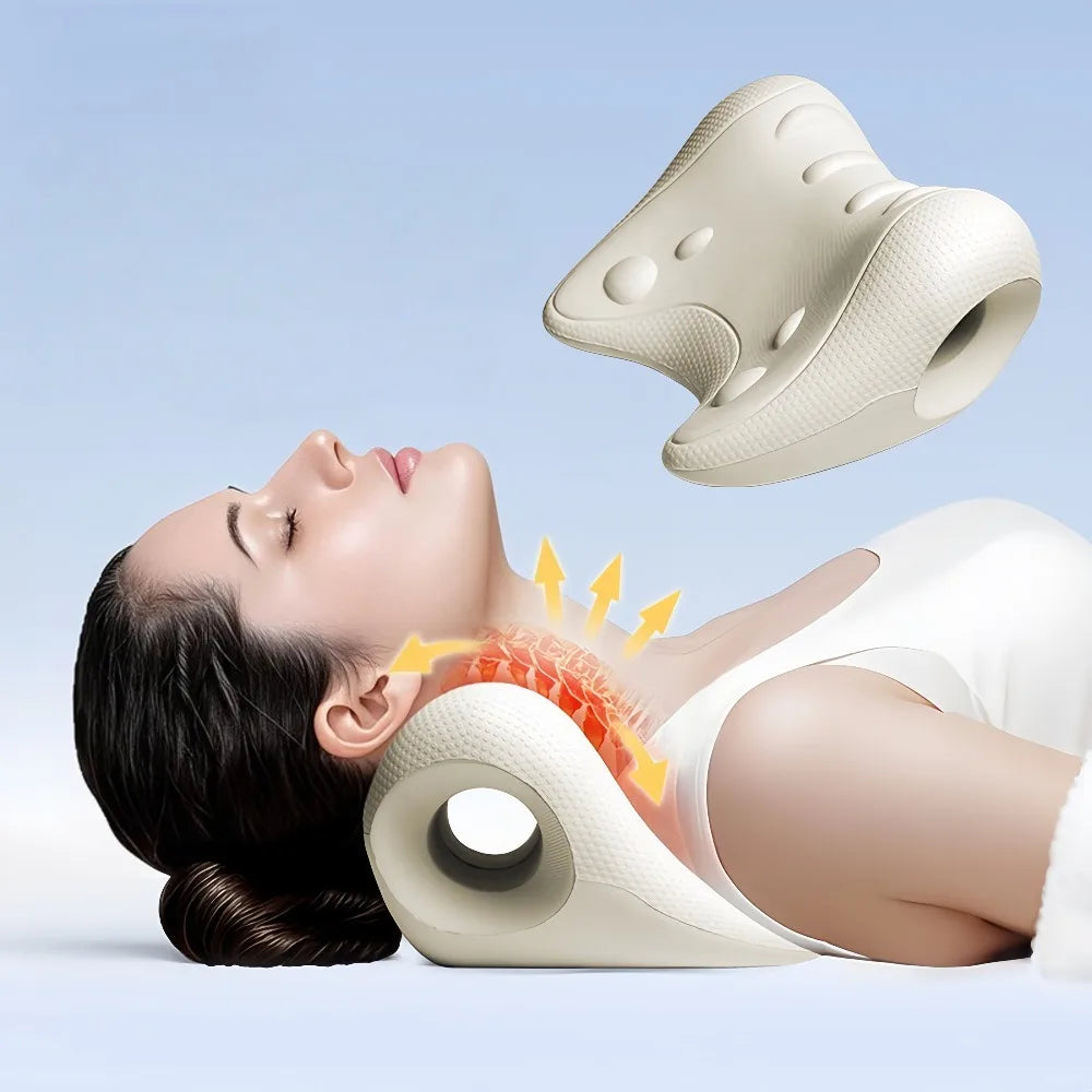 U-Shaped Cervical Massage Pillow – Neck & Shoulder Relaxer with Acupressure Design