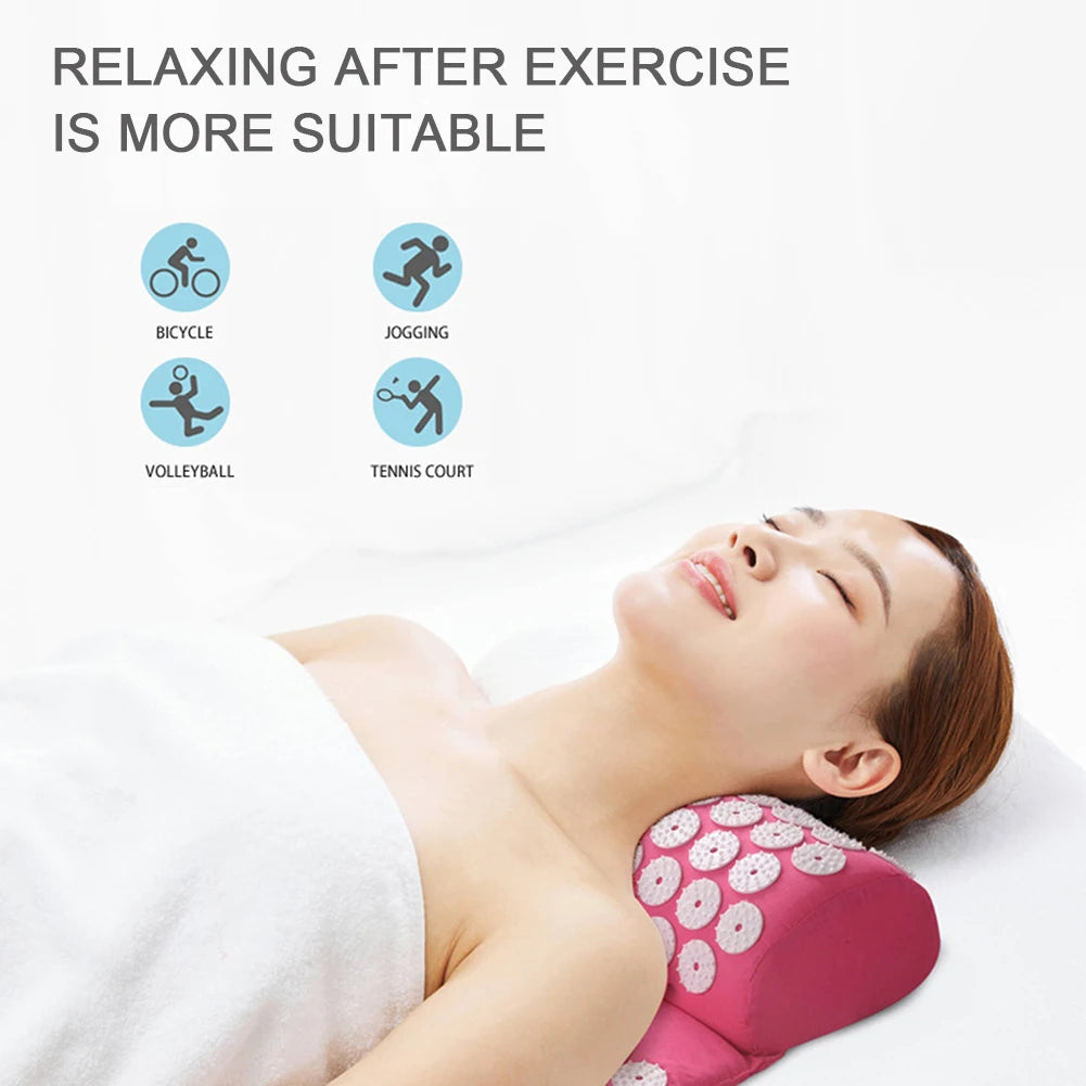 Acupressure Mat & Pillow Set with Storage Bag – Neck, Back & Foot Massage