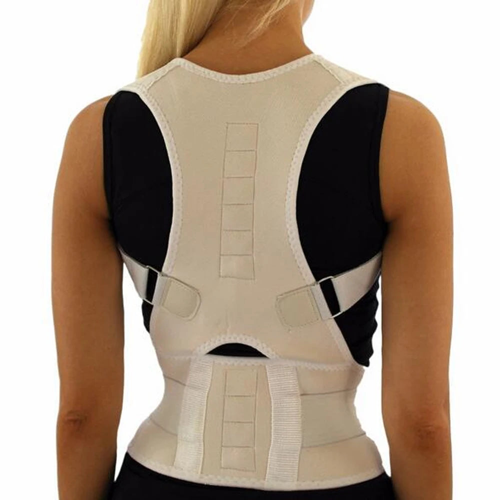 Adjustable Magnet Posture Corrector – Back Corset Belt & Shoulder Lumbar Support Brace