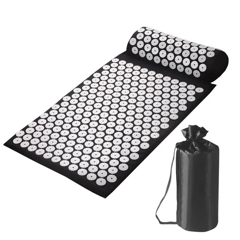 Acupressure Mat & Pillow Set with Storage Bag – Neck, Back & Foot Massage