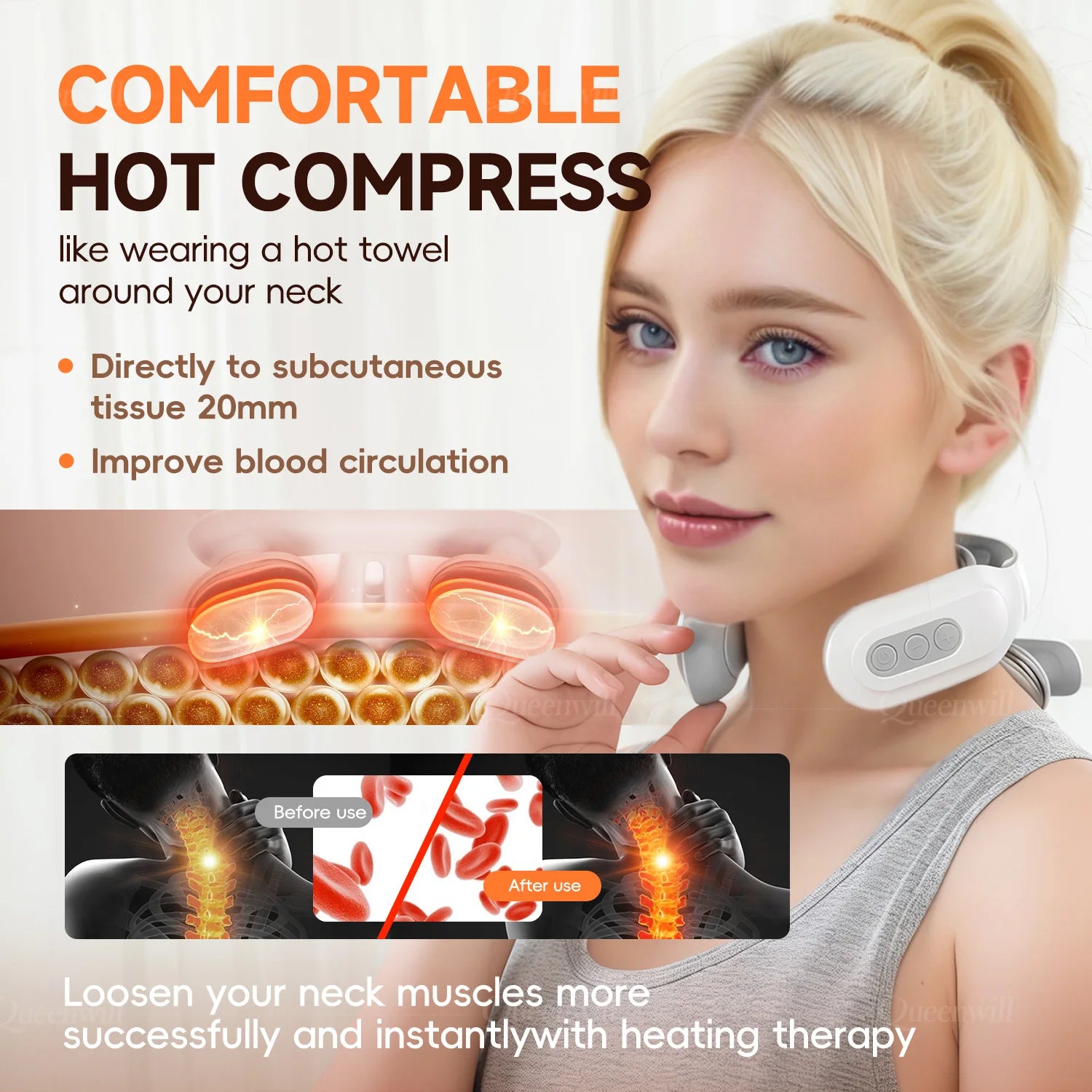 4D Smart Cervical Massager – Heating Deep Tissue Kneading for Neck & Shoulder Relief