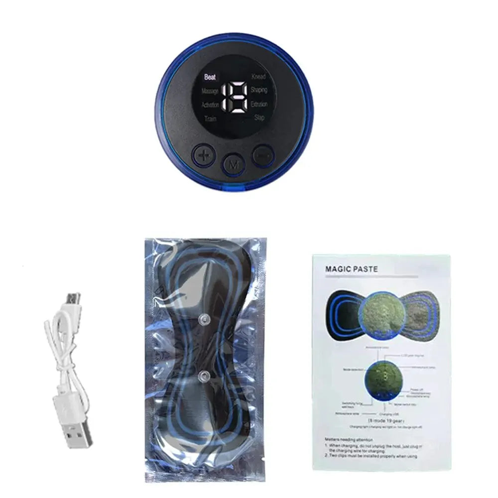 Smart Electric Neck Massager Set – Cervical Patch, 8 Modes & 19 Intensity Levels