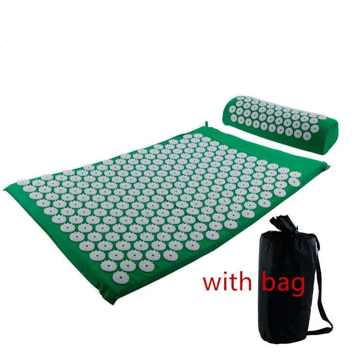 Acupressure Massage Mat & Pillow Set with Bag – Spike Mat for Back Pain & Stress Relief