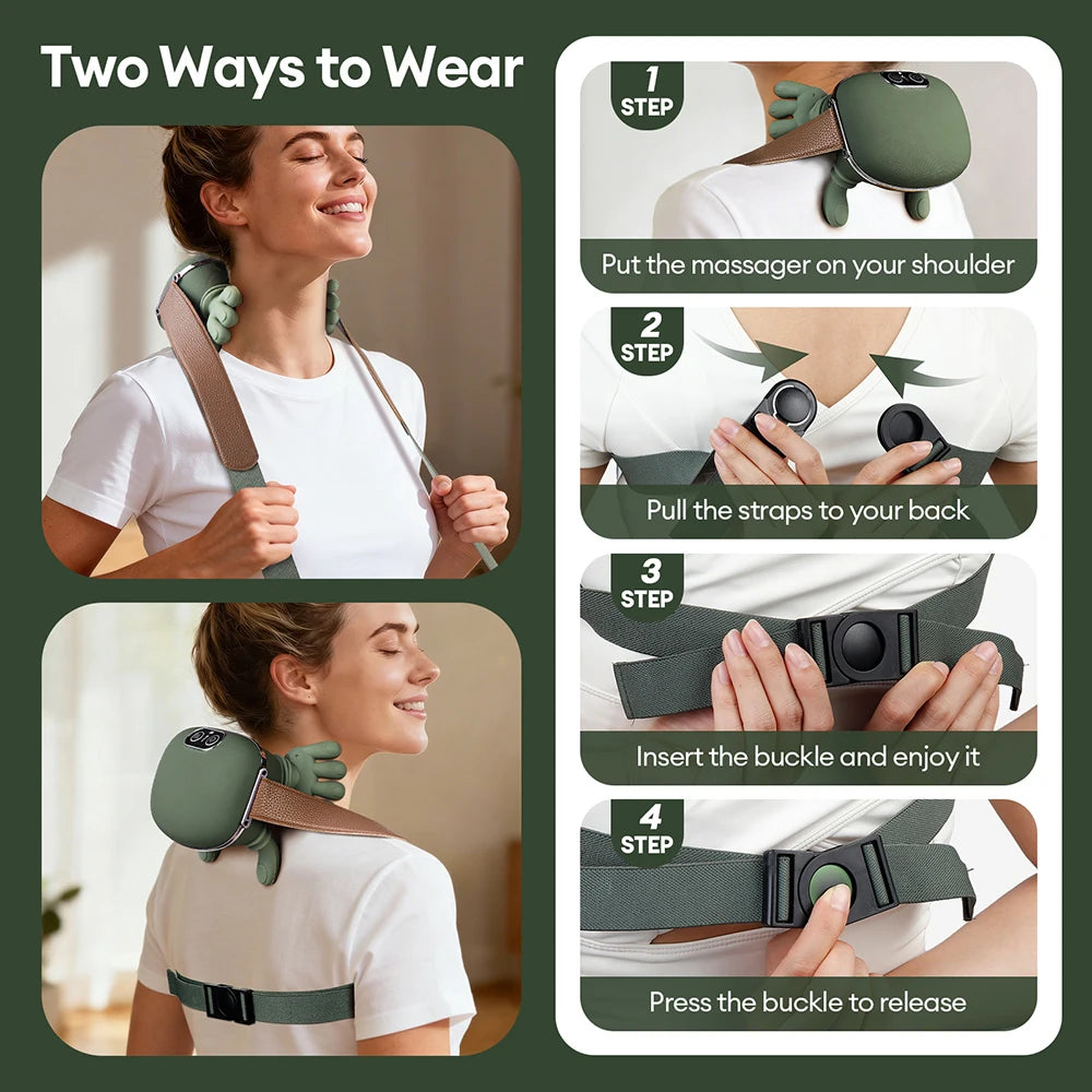 Wireless Bionic Finger Neck & Shoulder Massager – Cervical Kneading Shawl