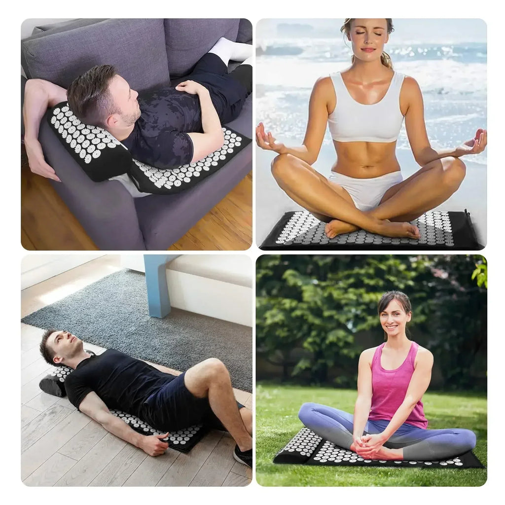 Acupressure Mat & Pillow Set – Stress & Back Pain Relief for Yoga & Muscle Relaxation