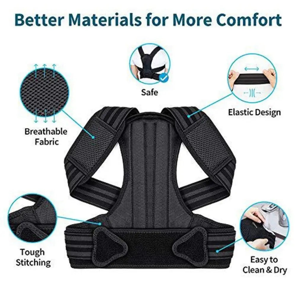 Adjustable Thoracic Kyphosis Corrector Brace – Upper Back & Shoulder Posture Support