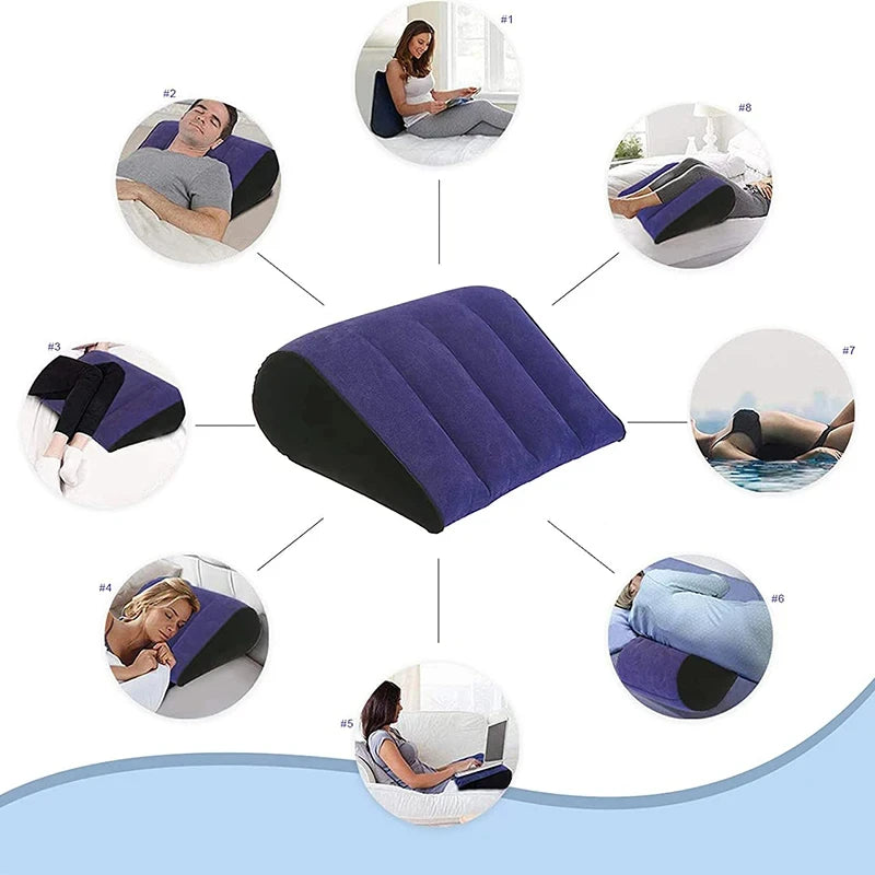 Multifunctional Inflatable Support Pillow – Lumbar, Leg & Travel Body Cushion