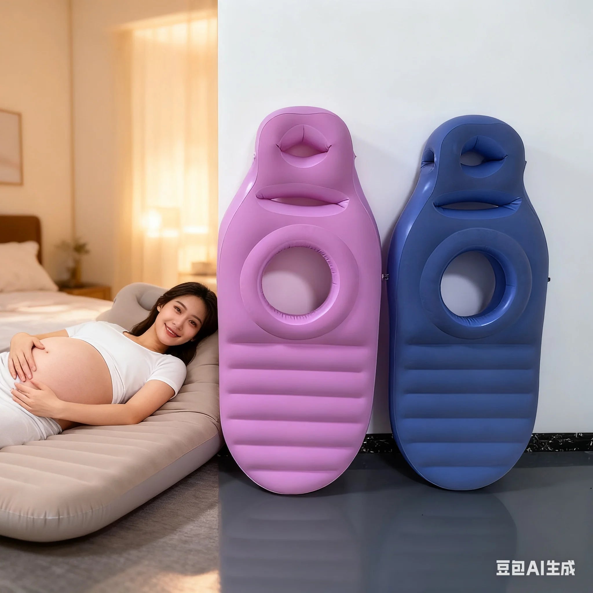 Inflatable Maternity Pillow with Belly Hole – Full Body Pregnancy Support Mattress