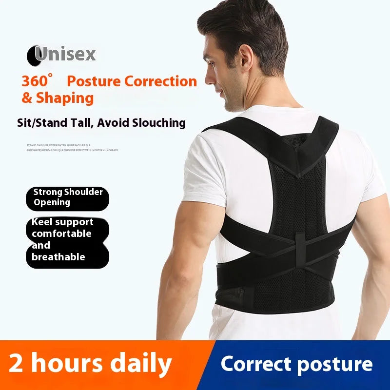 Anti-Hunchback Back Belt – Chest Open Shoulder Posture Corrector for Men & Women