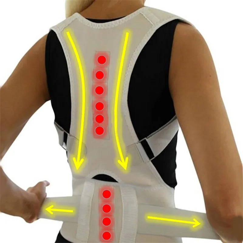 Magnetic Posture Corrector – Orthopedic Back Support Belt with Magnet Therapy for Men & Women