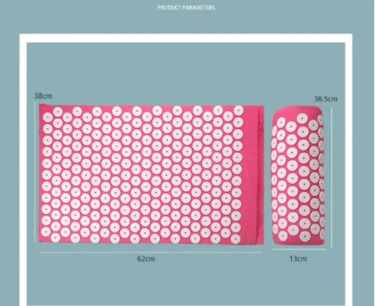 Acupressure Spike Mat with Pillow Cover – Back & Body Pain Relief Yoga Mat