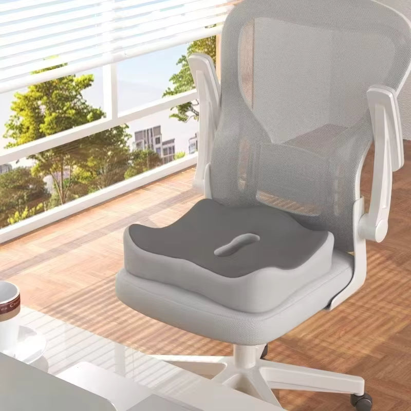 Memory Foam Seat Cushion with Center Groove – Anti-Decubitus Support for Car & Office