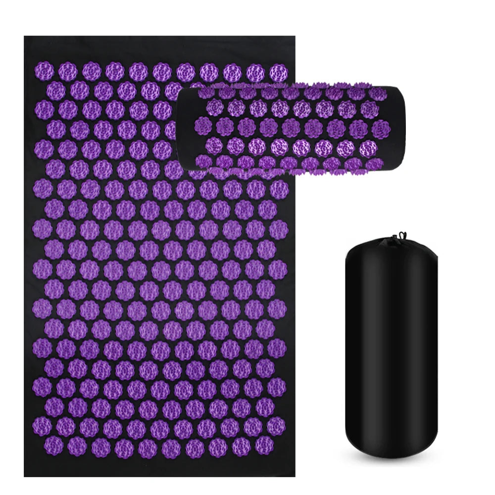 Acupressure Yoga Mat – Kuznetsov Spike Mat with Pillow & Foot Massager
