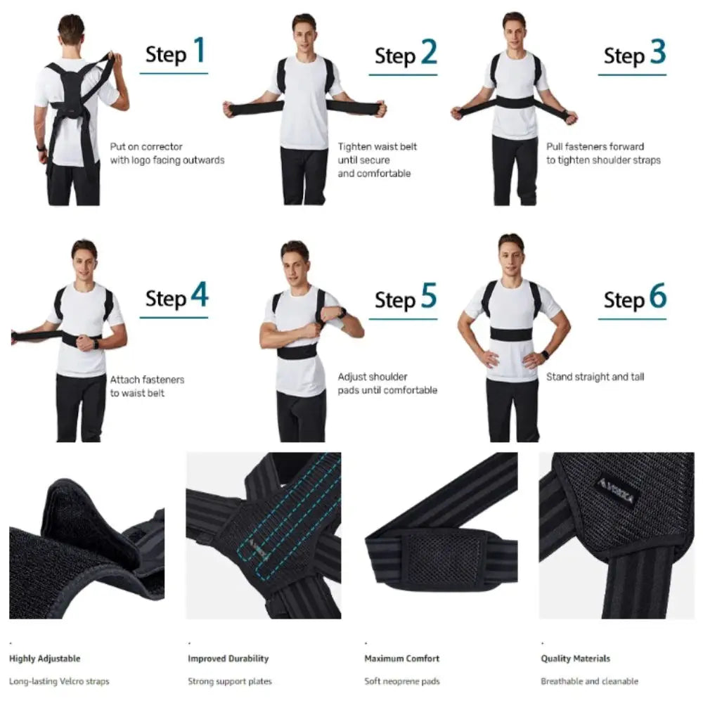 Adjustable Thoracic Kyphosis Corrector Brace – Upper Back & Shoulder Posture Support