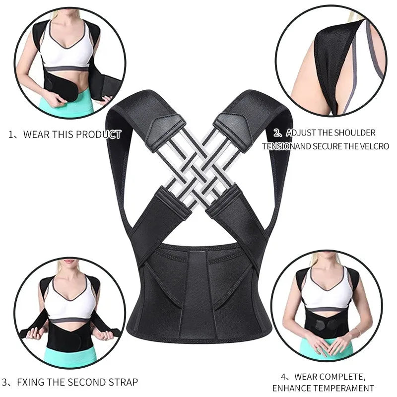 Magnetic Therapy Back Posture Corrector – Adjustable Shoulder Support for Sitting & Shaping
