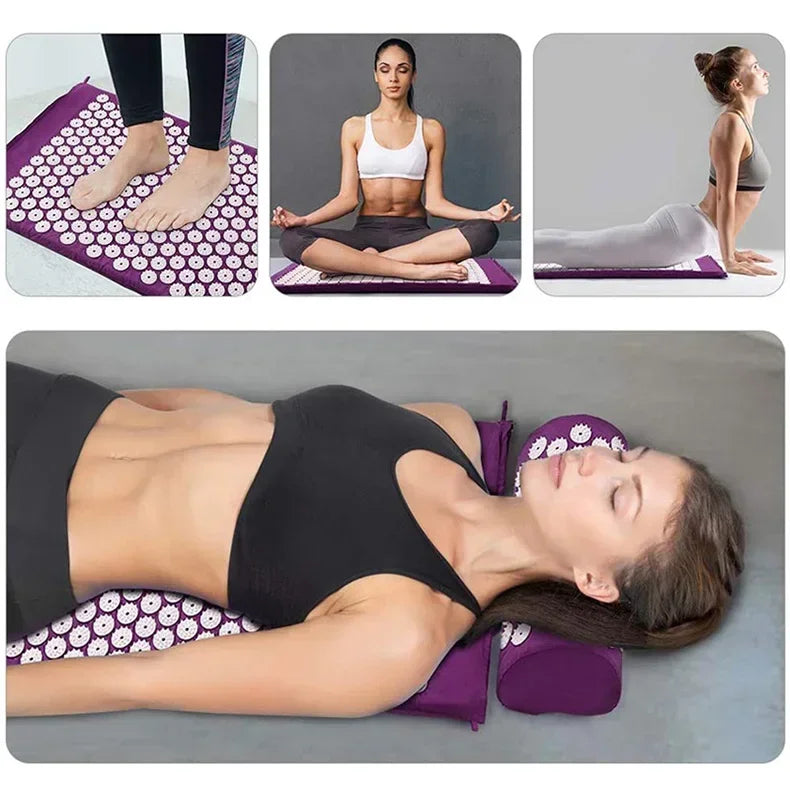 Acupressure Mat & Pillow Set – Stress & Back Pain Relief for Yoga & Muscle Relaxation