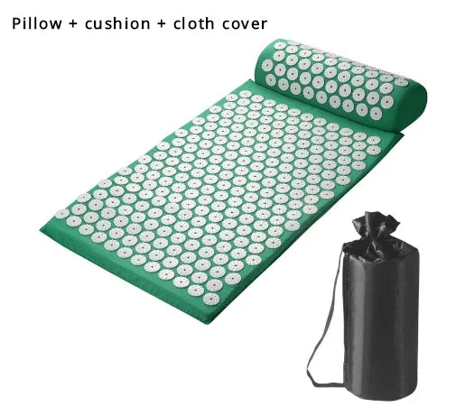 Acupressure Spike Mat with Pillow Cover – Back & Body Pain Relief Yoga Mat