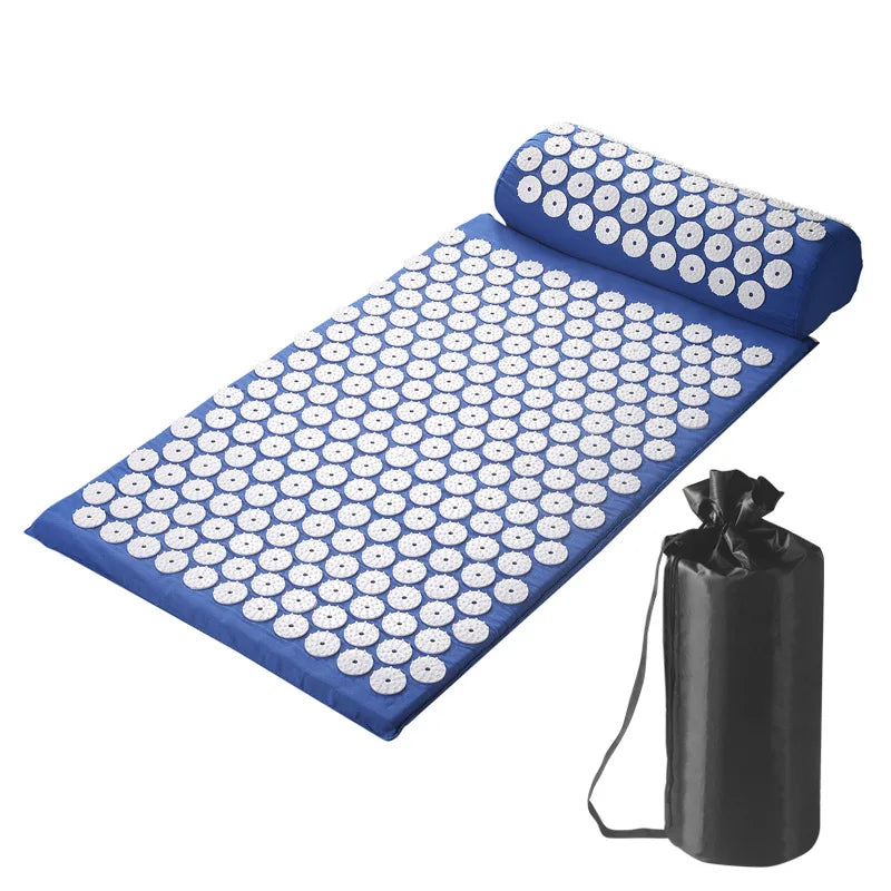 Acupressure Mat & Pillow Set with Storage Bag – Neck, Back & Foot Massage