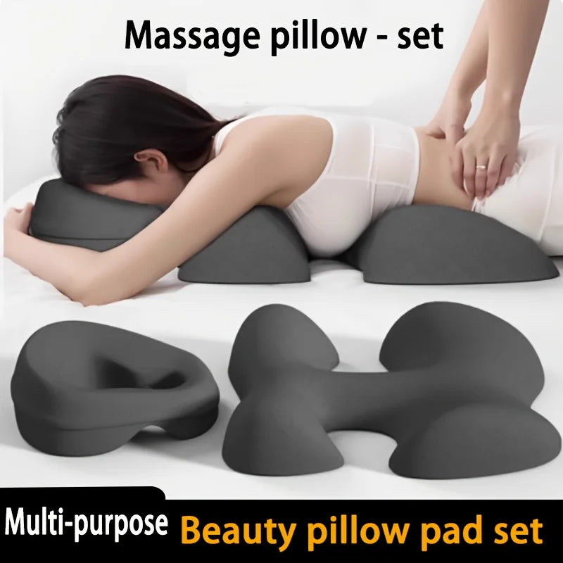 T-Shaped Memory Foam Massage Pillow & Spa Mat – Beauty Salon Facial Care Set