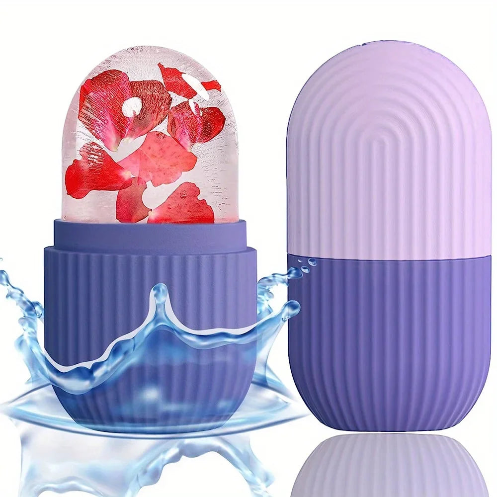 Ice Cube Face Roller – Silicone Skin Brightening & Depuffing Tool