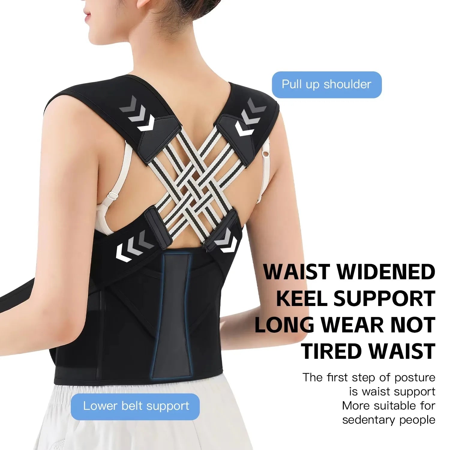 Women's Breathable Elastic Posture Corrector – Adjustable Shoulder & Back Correction Brace